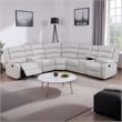 Pemberly Row 3 Pc L Shape Manual Reclining Sectional with Cup Holders in White