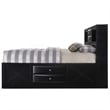 Pemberly Row Queen Storage Bed with 8 Drawers and Bookcase Headboard in Black