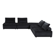 Pemberly Row 5Pc Modular Sectional w/ 2 Ottomans & Tufted Seating - Black Velvet