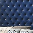 Pemberly Row King Wingback Bed with Bling Button Tufting & Nailhead Trim in Blue