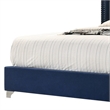 Pemberly Row King Wingback Bed with Bling Button Tufting & Nailhead Trim in Blue
