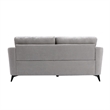 Pemberly Row 3Pc Sofa Loveseat & Chair Set with Tufted Cushions in Gray Velvet