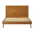 Pemberly Row Full Bed with Slat Panel Headboard & Splayed Legs in Natural Brown