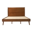Pemberly Row California King Bed with Slat Panel Headboard in Rich Brown Acacia