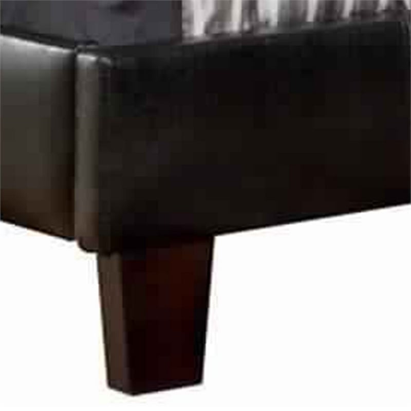 Pemberly Row Platform California King Bed with Tapered Feet in Brown Leatherette