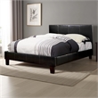 Pemberly Row Platform California King Bed with Tapered Feet in Brown Leatherette