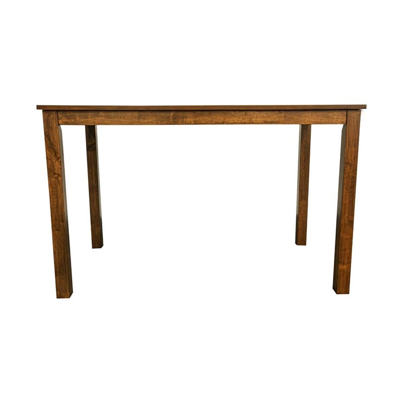 Pemberly Row 5pc Dining Table Set with 4 Padded Chairs in Beige Burlap and Brown
