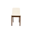 Pemberly Row 5pc Dining Table Set with 4 Padded Chairs in Beige Burlap and Brown