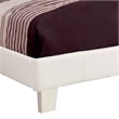 Pemberly Row Leatherette Platform Queen Bed with Tapered Block Feet in White
