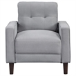 Pemberly Row 32 Inch Accent Chair with Grid Tufted Back and Track Arms in Gray