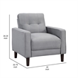 Pemberly Row 32 Inch Accent Chair with Grid Tufted Back and Track Arms in Gray
