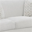 Pemberly Row 89 Inch Modern Curved Sofa with 4 Throw Pillows in Cream Boucle
