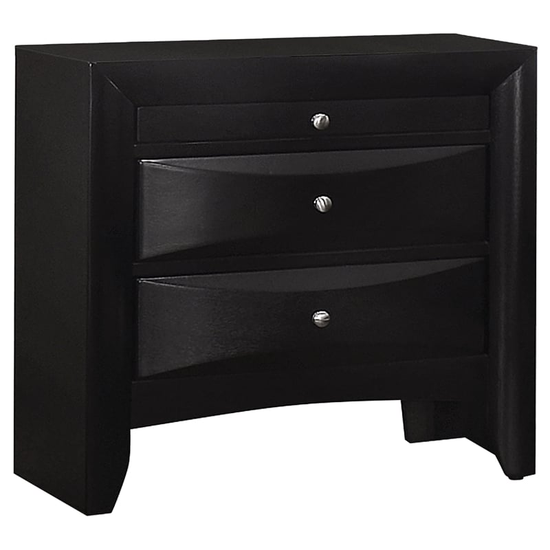 Pemberly Row 5 Pc Queen Bedroom Set with Bookcase Headboard and Storage in Black