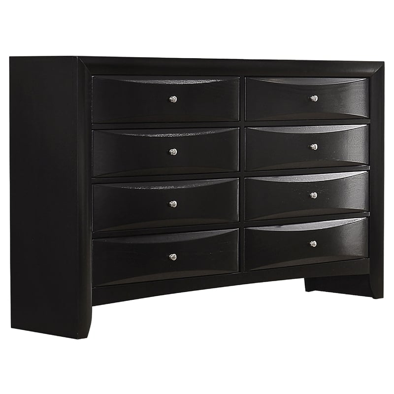 Pemberly Row 5 Pc Queen Bedroom Set with Bookcase Headboard and Storage in Black