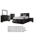 Pemberly Row 5 Pc Queen Bedroom Set with Bookcase Headboard and Storage in Black