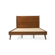 Pemberly Row King Bed w/ Slat Panel Headboard & Splayed Legs - Rich Brown Acacia