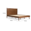 Pemberly Row King Bed w/ Slat Panel Headboard & Splayed Legs - Rich Brown Acacia