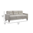 Pemberly Row 77 Inch Sofa with Grid Tufted Back and Track Arms in Beige