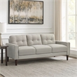Pemberly Row 77 Inch Sofa with Grid Tufted Back and Track Arms in Beige