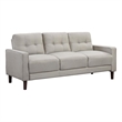 Pemberly Row 77 Inch Sofa with Grid Tufted Back and Track Arms in Beige