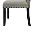 Pemberly Row 25 Inch Dining Chair Set of 2 with Nailhead Trim in Gray and Black