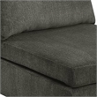 Pemberly Row 37 Inch Modular Armless Chair in Soft Gray Chenille and Pine Wood