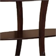 Pemberly Row 51 Inch Console Table with Oval Glass Top and Lower Shelf in Brown