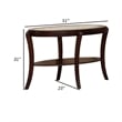 Pemberly Row 51 Inch Console Table with Oval Glass Top and Lower Shelf in Brown