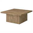 Pemberly Row 36 Inch Square Coffee Table with Block Base in Mango Brown