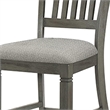 Pemberly Row Set of 2 Counter Height Chairs with Slat Back & Fabric Seat in Gray