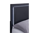 Pemberly Row King Platform Bed with Panel LED Headboard in Black Melamine