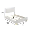 Pemberly Row Full Bed with LED Framed Headboard and Gold Legs in White