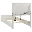 Pemberly Row Twin Bed with LED Framed Headboard and Gold Legs in White