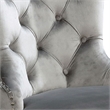 Pemberly Row Set of 2 Tufted Wingback Dining Chairs with Nailhead Trim in Gray