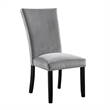 Pemberly Row 2Pc Dining Side Chairs with Padded Gray Flannelette & Nailhead Trim