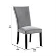 Pemberly Row 2Pc Dining Side Chairs with Padded Gray Flannelette & Nailhead Trim