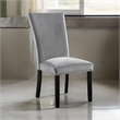 Pemberly Row 2Pc Dining Side Chairs with Padded Gray Flannelette & Nailhead Trim