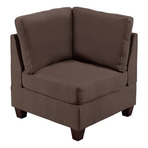 Pemberly Row 32&quot Modular Corner Sofa Chair with Reversible Cushions in Brown