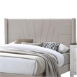 Pemberly Row Queen Bed with Geometric Tufted Wingback Headboard in Brown Burlap