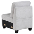 Pemberly Row Armless Modular Sofa Chair with Plush Cushions in Light Gray Fabric