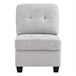 Pemberly Row Armless Modular Sofa Chair with Plush Cushions in Light Gray Fabric