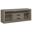 Pemberly Row TV Entertainment Console w/ 2 Media Towers & 8 Compartments in Gray