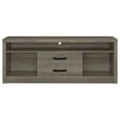 Pemberly Row TV Entertainment Console w/ 2 Media Towers & 8 Compartments in Gray