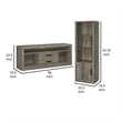 Pemberly Row TV Entertainment Console w/ 2 Media Towers & 8 Compartments in Gray