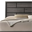 Pemberly Row Queen Bed with Brick Pattern Panel Headboard in Gray and Black