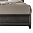 Pemberly Row Twin Bed with Brick Pattern Panel Headboard in Gray and Black