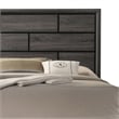 Pemberly Row Twin Bed with Brick Pattern Panel Headboard in Gray and Black