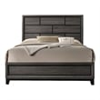 Pemberly Row Twin Bed with Brick Pattern Panel Headboard in Gray and Black