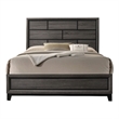 Pemberly Row Twin Bed with Brick Pattern Panel Headboard in Gray and Black