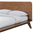 Pemberly Row Queen Platform Bed w/ Panel Headboard & Tapered Legs - Walnut Brown